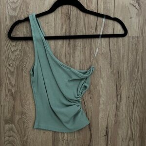 Forever 21 One-Shoulder Ribbed Tank in Sage